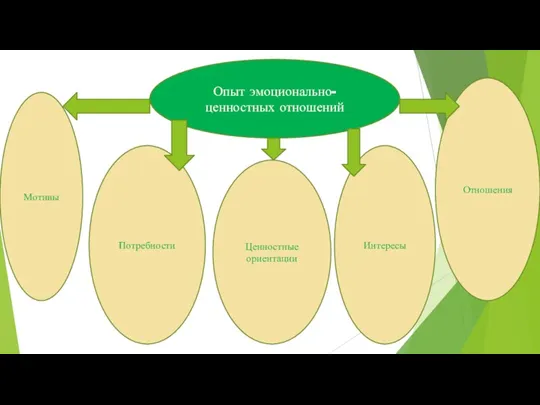 Опыт эмоционально-ценностных отношений Ценностные ориентации Мотивы Потребности Интересы Отношения