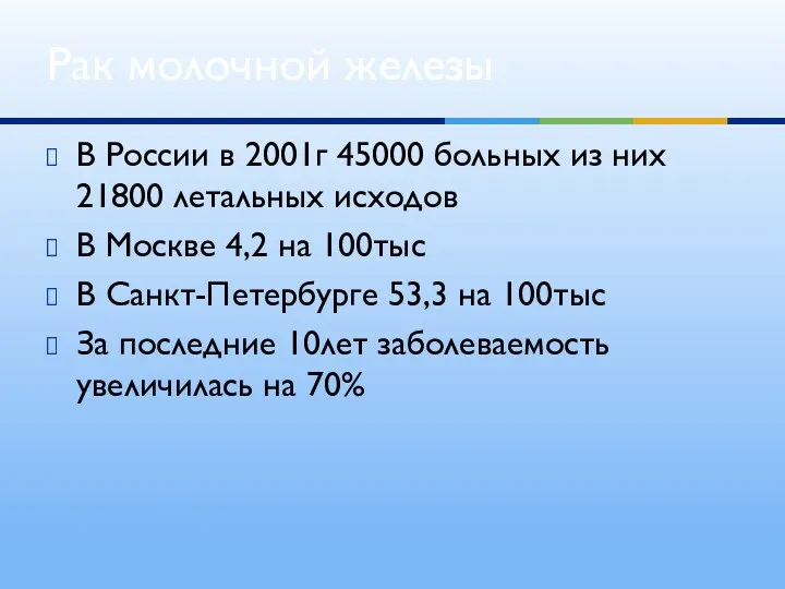 В России в 2001г 45000 больных из них 21800 летальных исходов В Москве