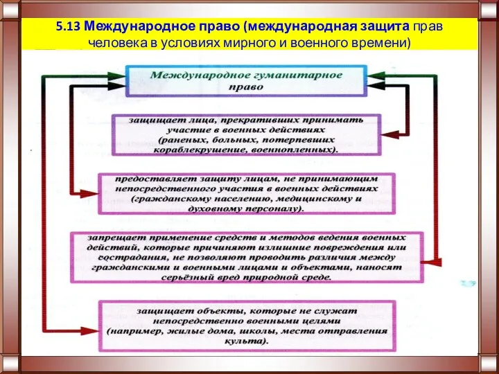 5.13 Международное право (международная защита прав человека в условиях мирного и военного времени)