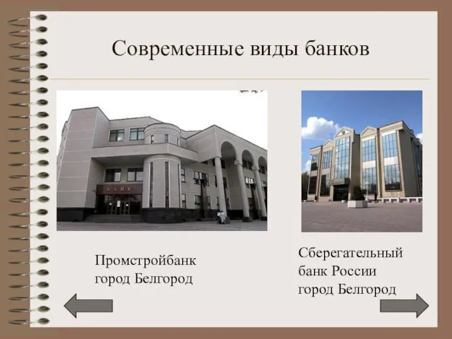 Современные виды банков Промстройбанк город Белгород Сберегательный банк России город Белгород