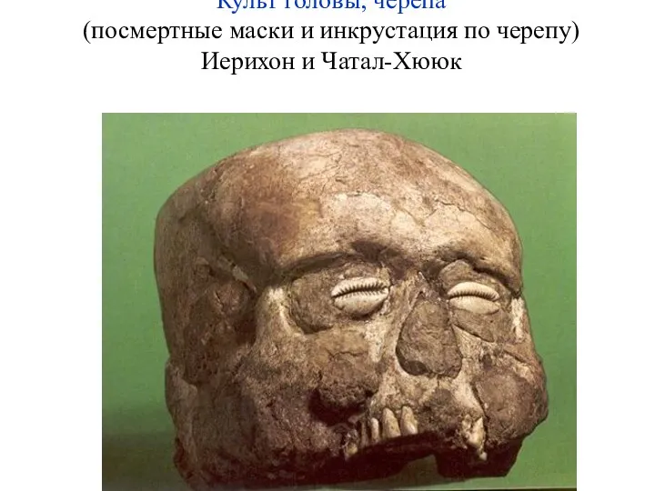Культ головы, черепа (посмертные маски и инкрустация по черепу) Иерихон и Чатал-Хююк