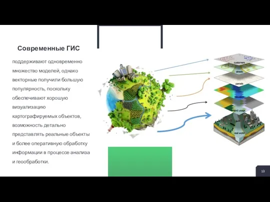 Современные ГИС поддерживают одновременно множество моделей, однако векторные получили большую