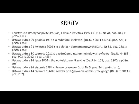 KRRiTV Konstytucja Rzeczypospolitej Polskiej z dnia 2 kwietnia 1997 r.