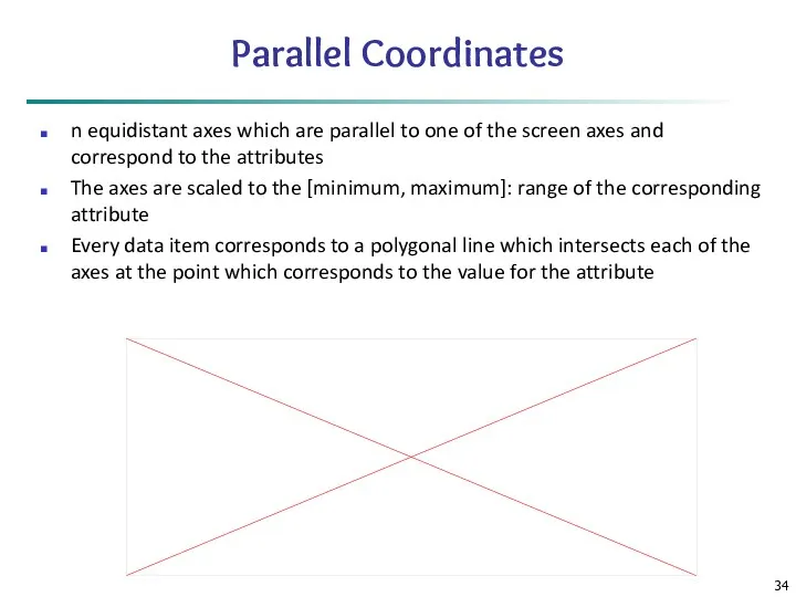 Parallel Coordinates n equidistant axes which are parallel to one