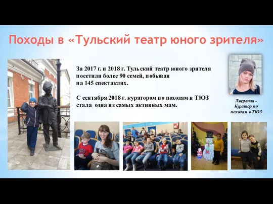 Походы в «Тульский театр юного зрителя» Людмила - Куратор по