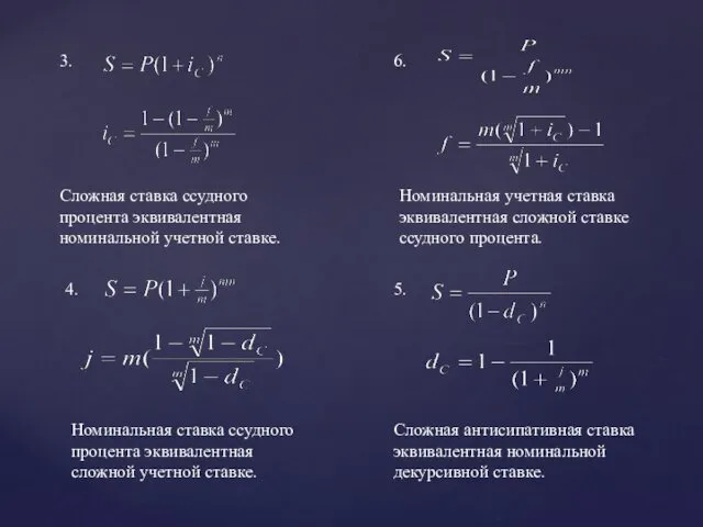 3. 6. Сложная ставка ссудного процента эквивалентная номинальной учетной ставке.