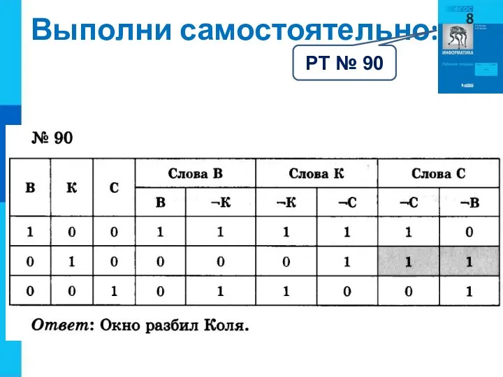 Выполни в паре: Выполни самостоятельно: РТ № 90