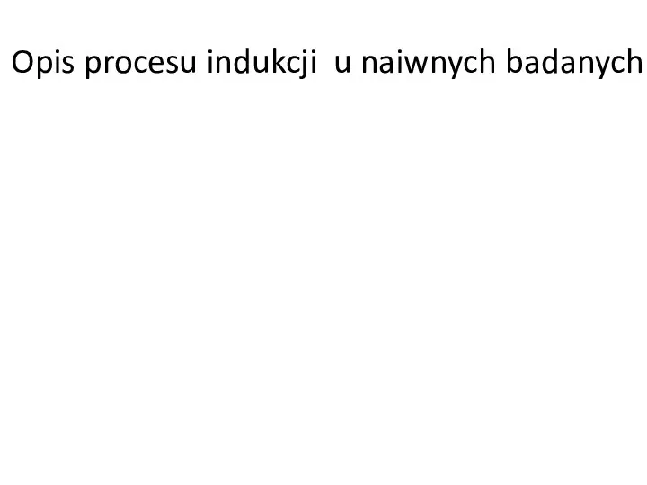 Opis procesu indukcji u naiwnych badanych