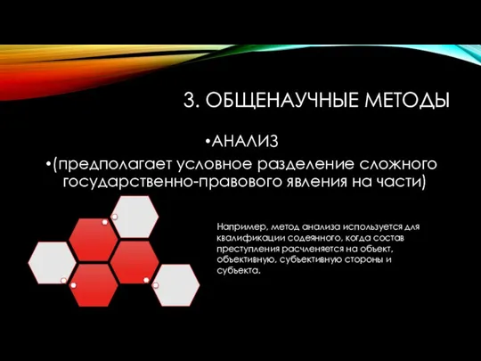 3. ОБЩЕНАУЧНЫЕ МЕТОДЫ АНАЛИЗ (предполагает условное разделение сложного государственно-правового явления