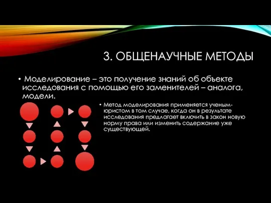 3. ОБЩЕНАУЧНЫЕ МЕТОДЫ Моделирование – это получение знаний об объекте