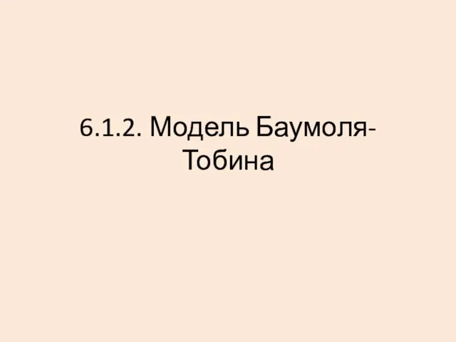 6.1.2. Модель Баумоля-Тобина