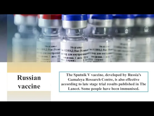 The Sputnik V vaccine, developed by Russia's Gamaleya Research Centre,