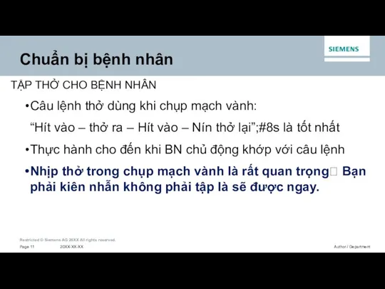 TẬP THỞ CHO BỆNH NHÂN Câu lệnh thở dùng khi