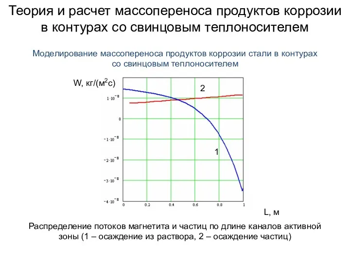 Моделирование массопереноса продуктов коррозии стали в контурах со свинцовым теплоносителем