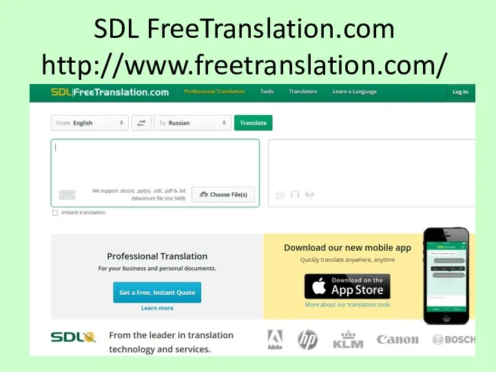 SDL FreeTranslation.com http://www.freetranslation.com/