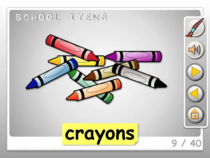 9 / 40 crayons