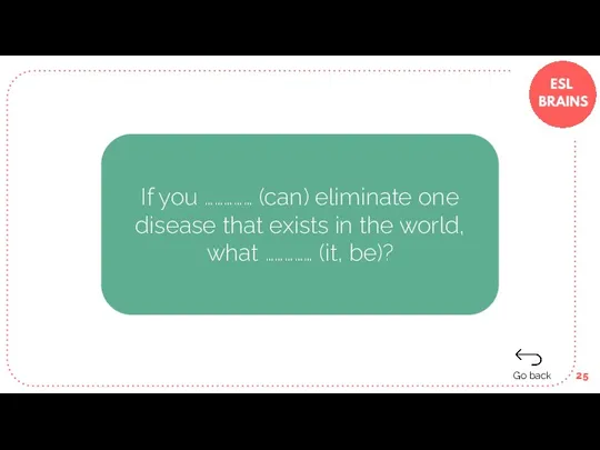 If you …………… (can) eliminate one disease that exists in the world, what