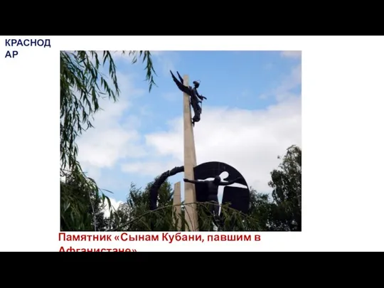 Памятник «Сынам Кубани, павшим в Афганистане» КРАСНОДАР