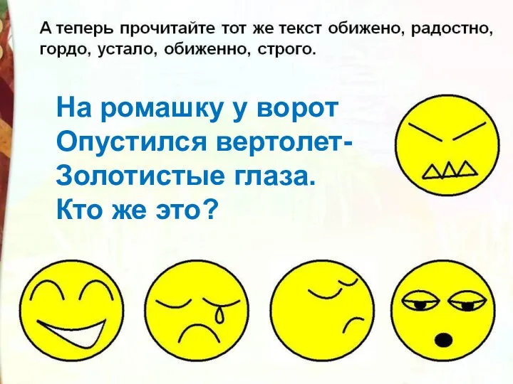 На ромашку у ворот Опустился вертолет- Золотистые глаза. Кто же это?