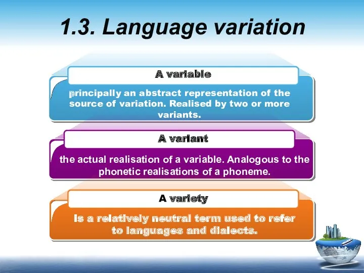 1.3. Language variation principally an abstract representation of the source