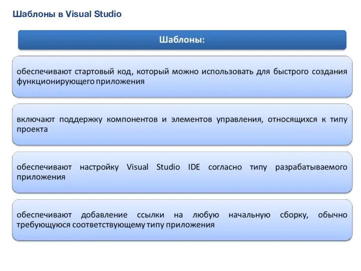 Шаблоны в Visual Studio