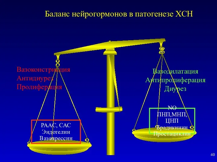 Баланс нейрогормонов в патогенезе ХСН