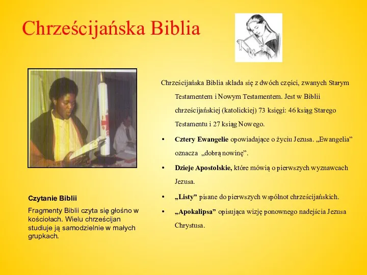 Chrześcijańska Biblia Chrześcijańska Biblia składa się z dwóch części, zwanych