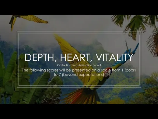 DEPTH, HEART, VITALITY Costa Rica as a destination brand The