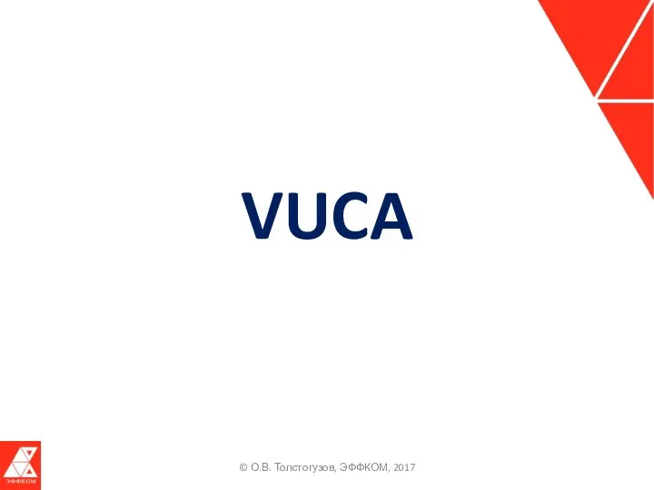 VUCA © О.В. Толстогузов, ЭФФКОМ, 2017