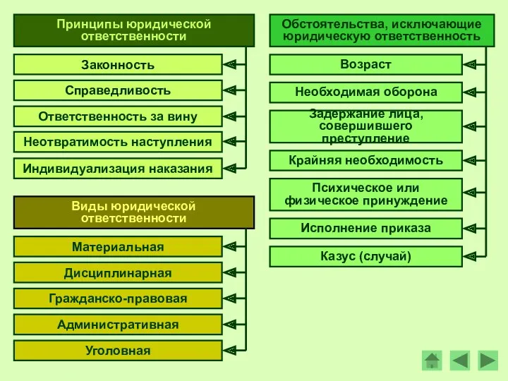 Обстоятельства, исключающие юридическую ответственность Возраст Необходимая оборона Задержание лица, совершившего