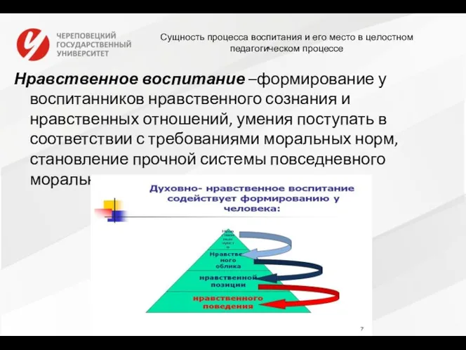 Сущность процесса воспитания и его место в целостном педагогическом процессе