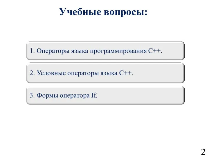 Учебные вопросы: 2