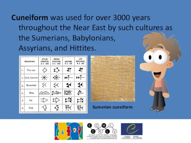 Cuneiform was used for over 3000 years throughout the Near East by such