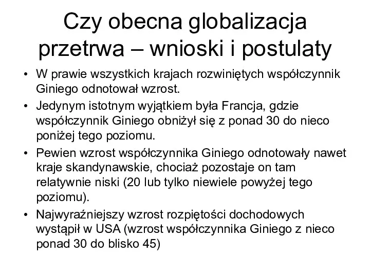 Czy obecna globalizacja przetrwa – wnioski i postulaty W prawie