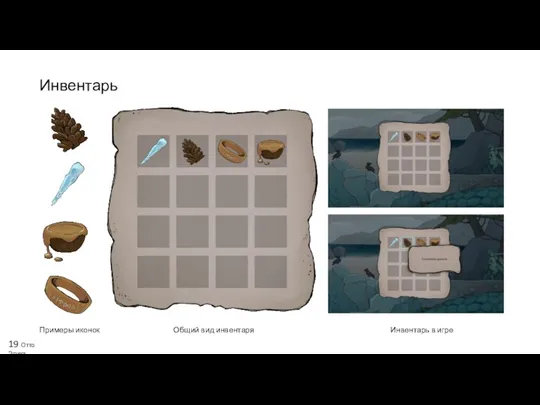 Инвентарь 19 Отто Эрика Общий вид инвентаря Примеры иконок Инвентарь в игре