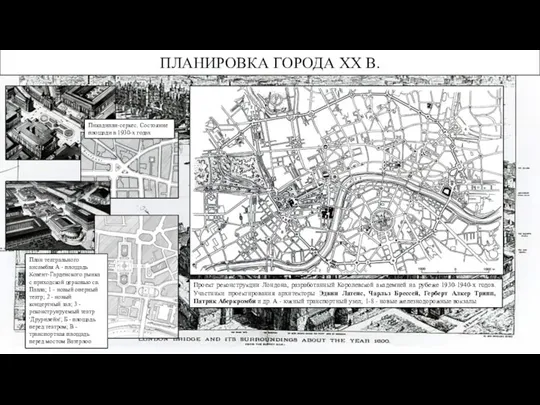 ПЛАНИРОВКА ГОРОДА XX В. Проект реконструкции Лондона, разработанный Королевской академией