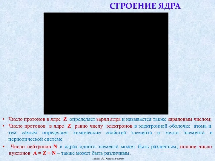 Число протонов в ядре Z равно числу электронов в электронной