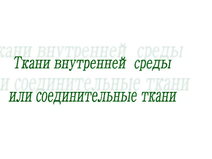 Ткани внутренней среды или соединительные ткани