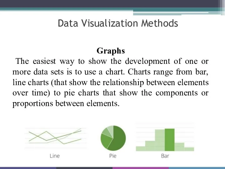 Data Visualization Methods Graphs The easiest way to show the