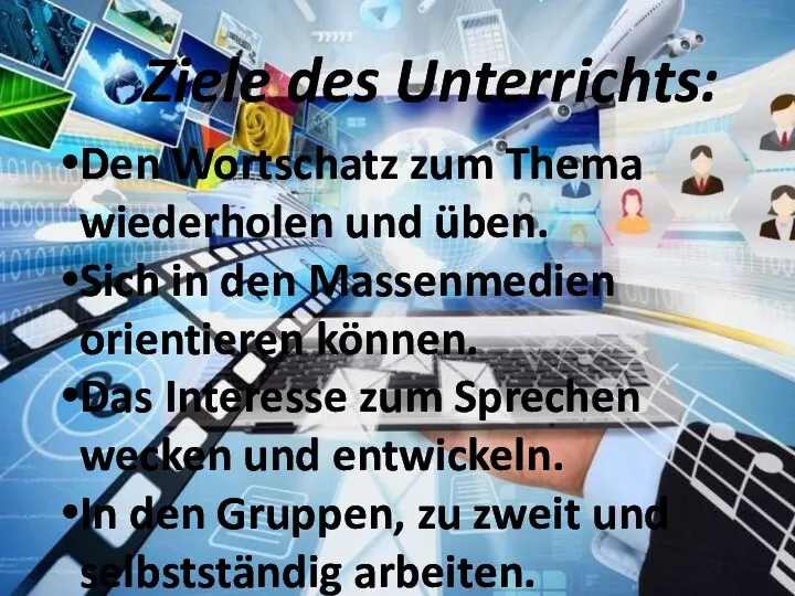 Den Wortschatz zum Thema wiederholen und üben. Sich in den