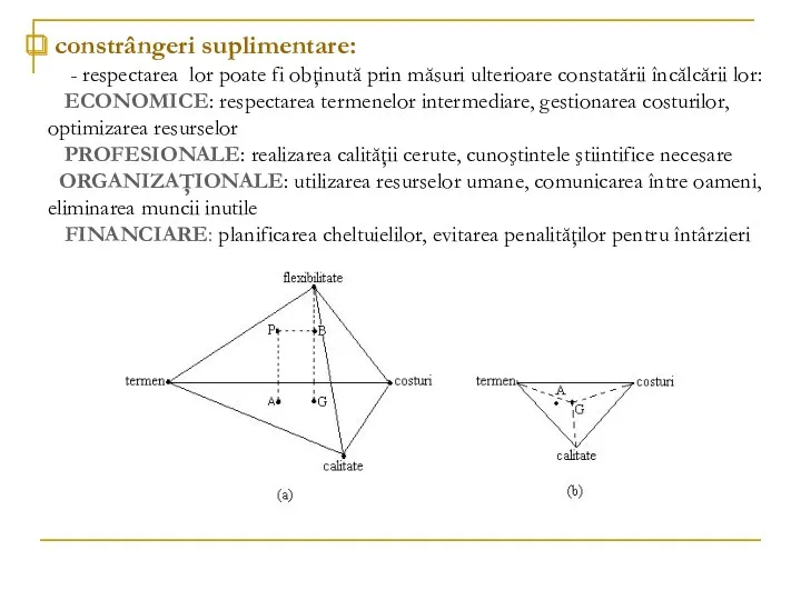 constrângeri suplimentare: - respectarea lor poate fi obţinută prin măsuri
