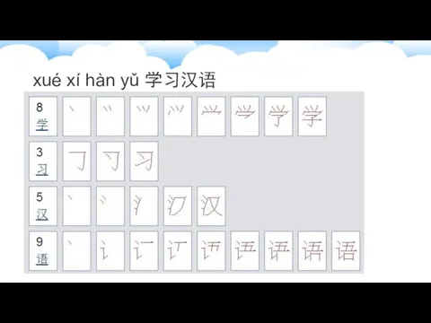 xué xí hàn yǔ 学习汉语