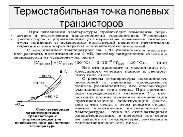 Термостабильная точка полевых транзисторов