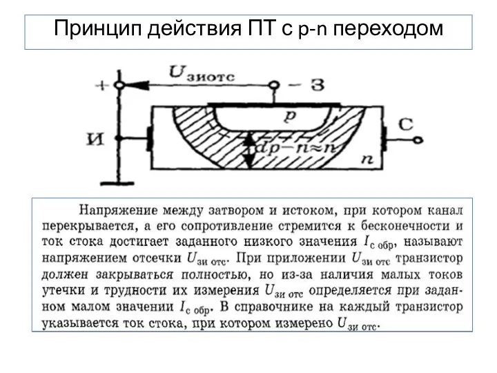 Принцип действия ПТ с p-n переходом