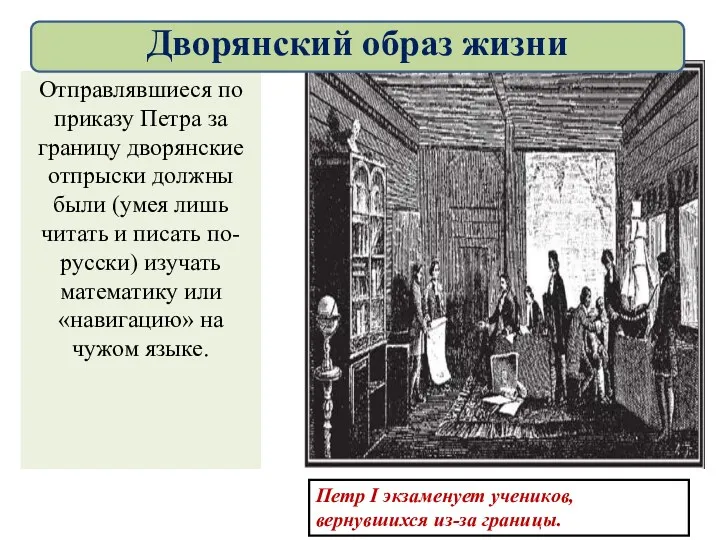 Отправлявшиеся по приказу Петра за границу дворянские отпрыски должны были