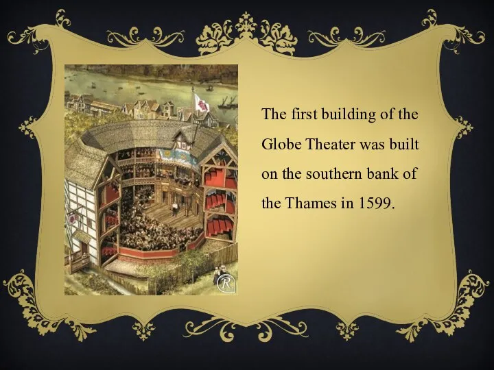 The first building of the Globe Theater was built on