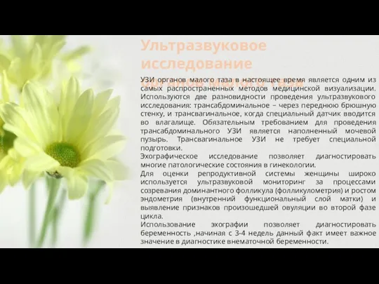 Ультразвуковое исследование органов малого таза УЗИ органов малого таза в настоящее время является