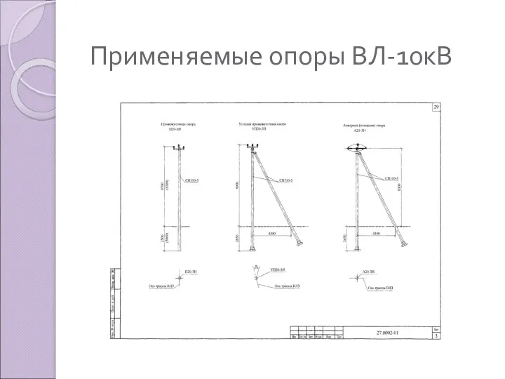 Применяемые опоры ВЛ-10кВ