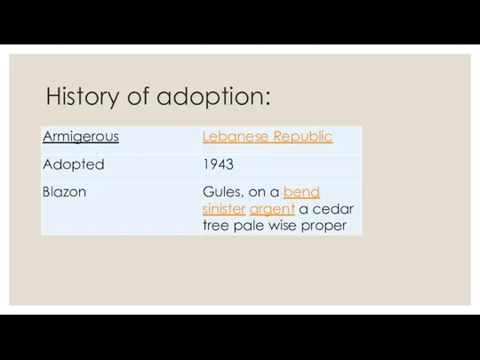 History of adoption: