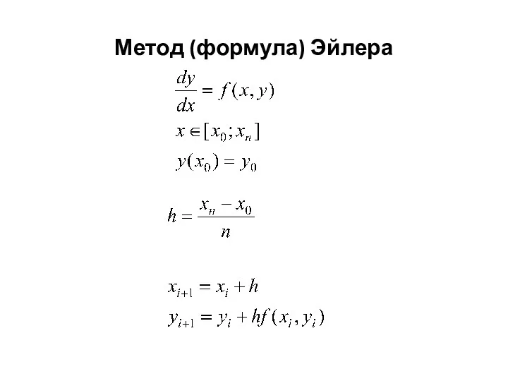 Метод (формула) Эйлера